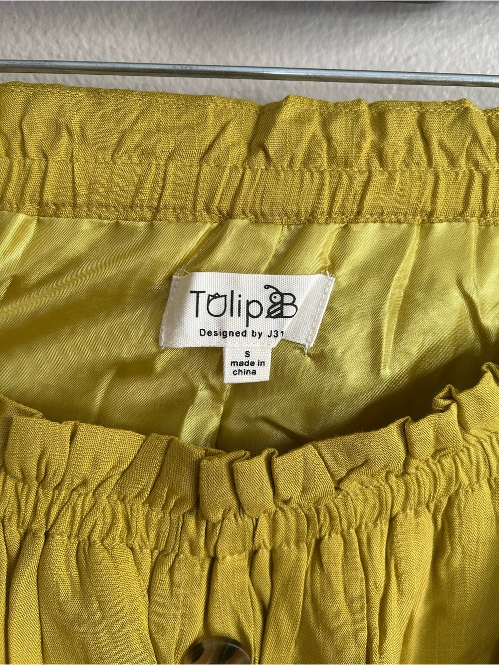 NWT Tulip B Mustard Yellow Button Front Midi Maxi Skirt Lined Size S - Picture 8 of 9